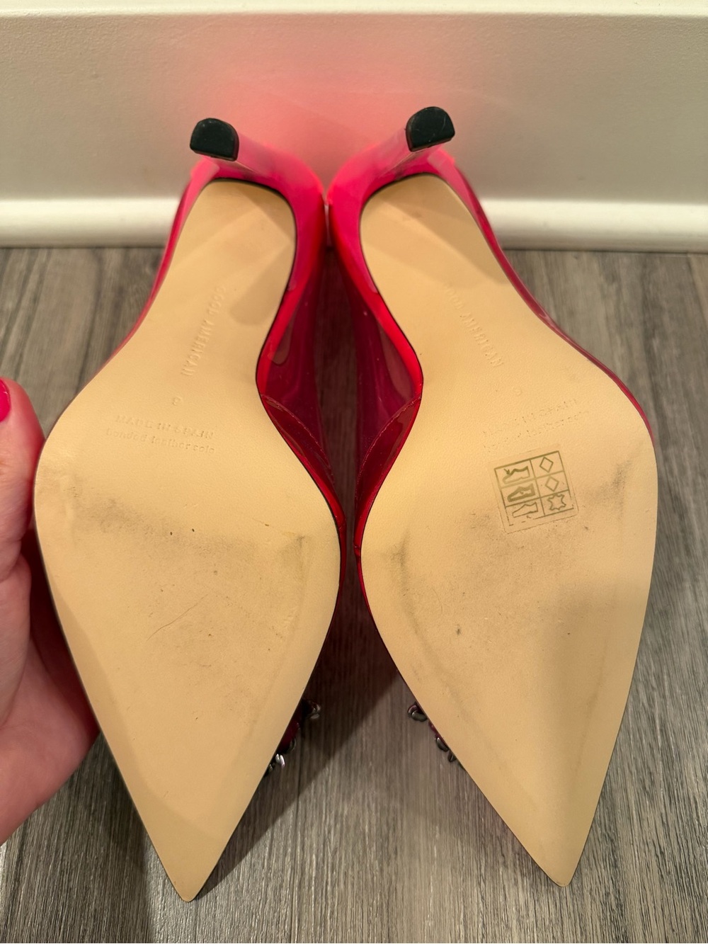 Good American Hot Pink Crystal-Embellished Pointed Pumps - Picture 5 of 5